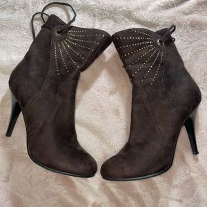 Winter high heels brown boots